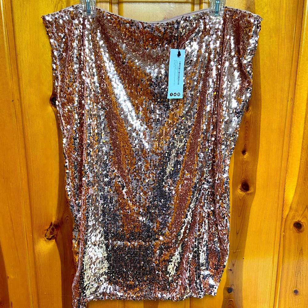 Rose Gold Sequin skirt